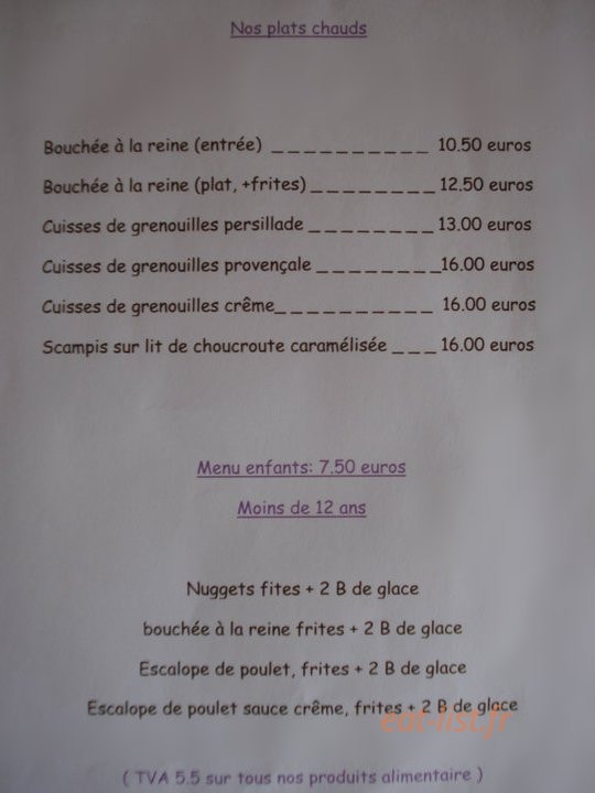 Hotel Restaurant du Donon — carte page 3