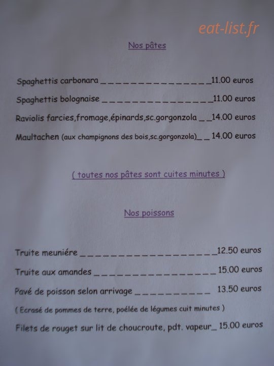Hotel Restaurant du Donon — carte page 4