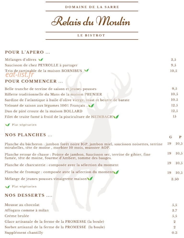 Relais du Moulin — carte page 2