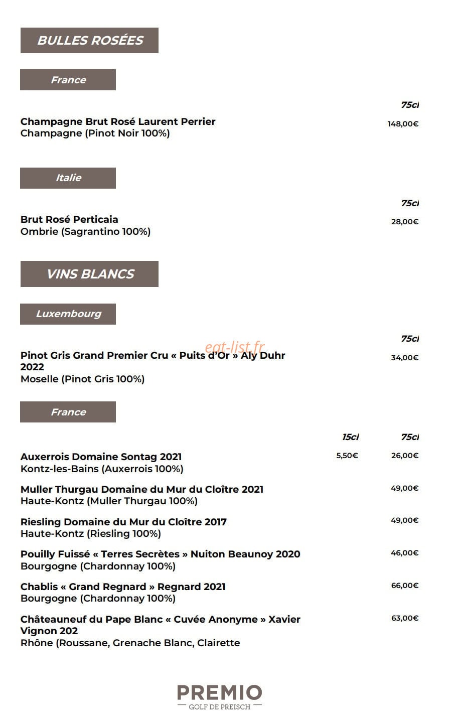 Ristorante Premio — carte page 6