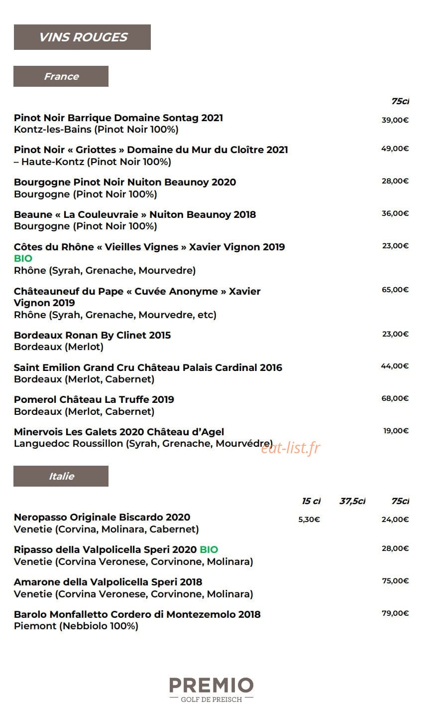 Ristorante Premio — carte page 9