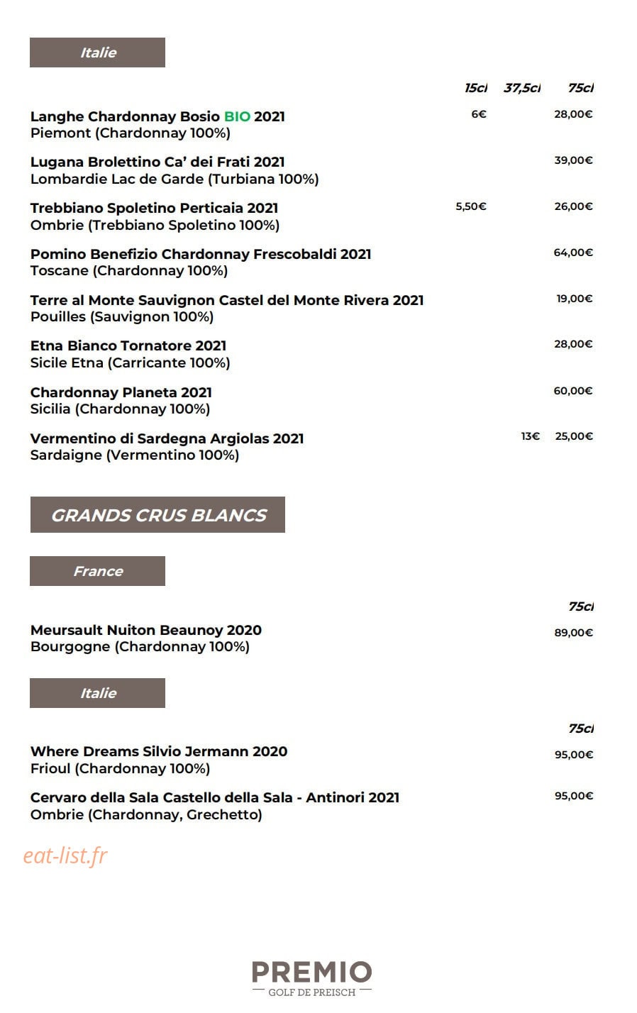 Ristorante Premio — carte page 7