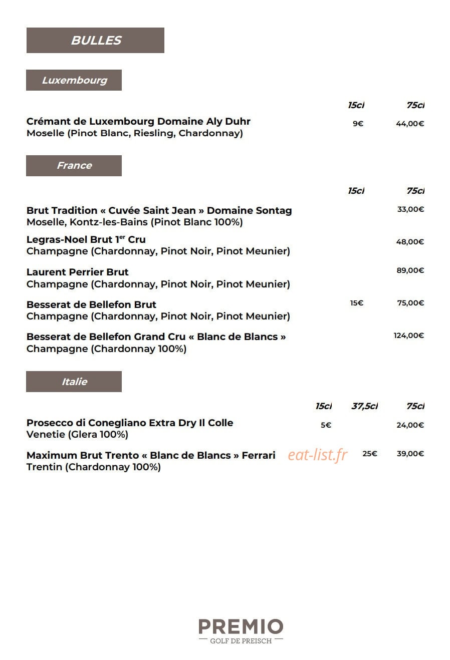 Ristorante Premio — carte page 5
