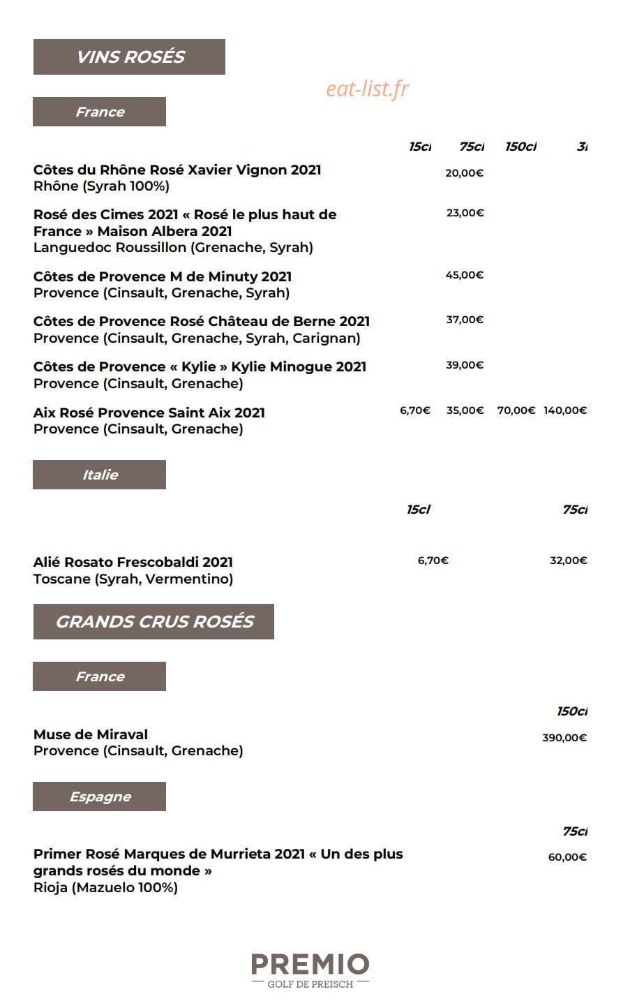Ristorante Premio — carte page 8