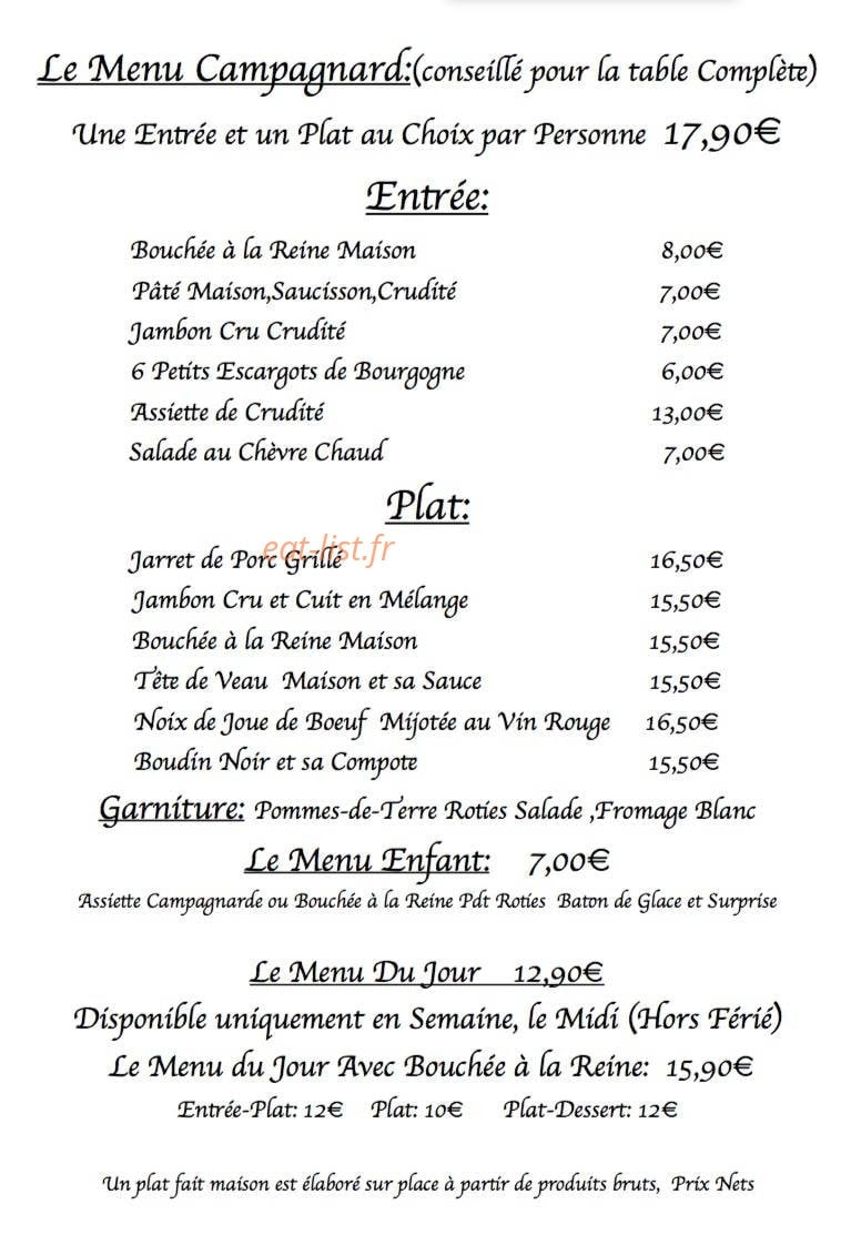 Restaurant Cordel — carte page 2