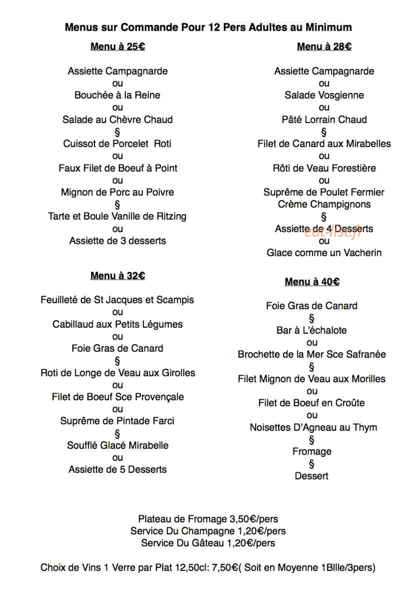 Restaurant Cordel — carte page 1