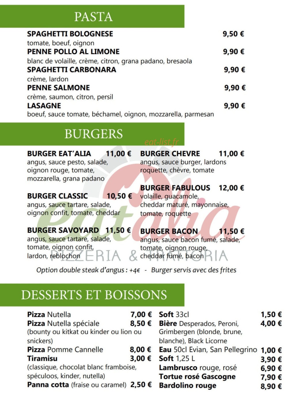 Eat'alia — carte page 3