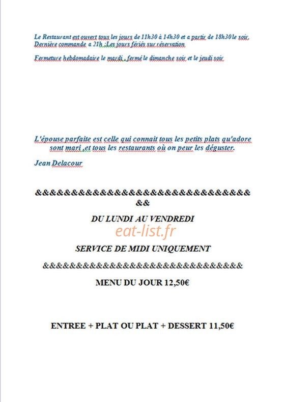 Auberge de Delme — carte page 4
