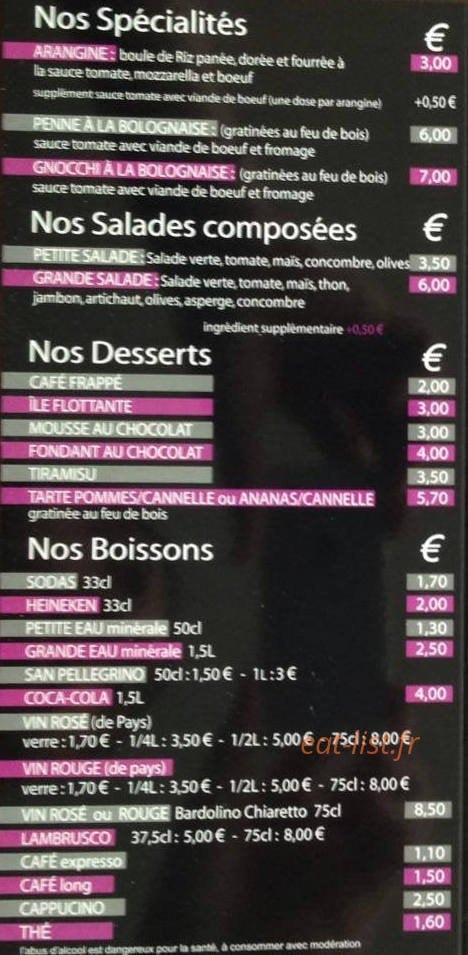 Mistral Pizza — carte page 3