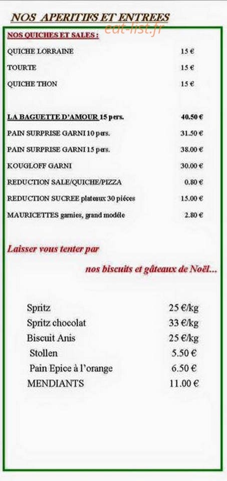 La Baguette d'Amour — carte page 2