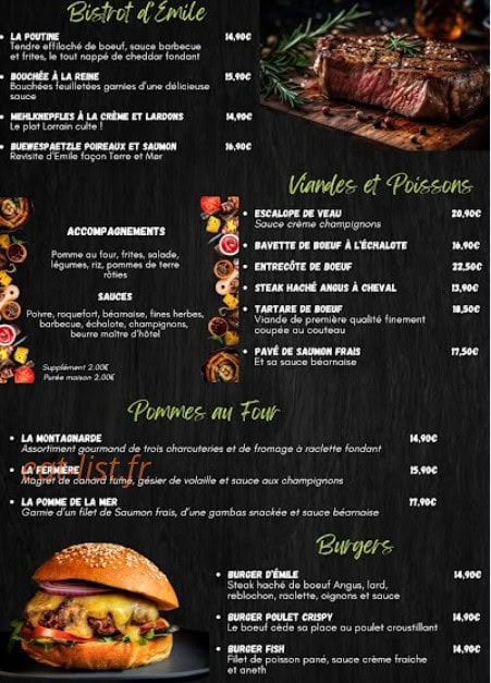 Le Comptoir d’Emile — carte page 1