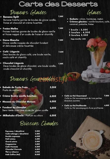 Le Comptoir d’Emile — carte page 3