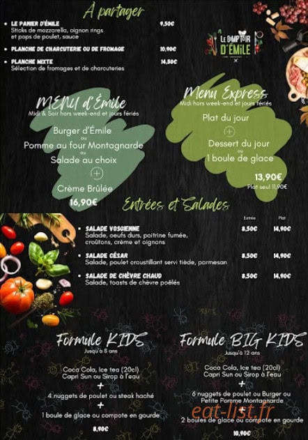 Le Comptoir d’Emile — carte page 2