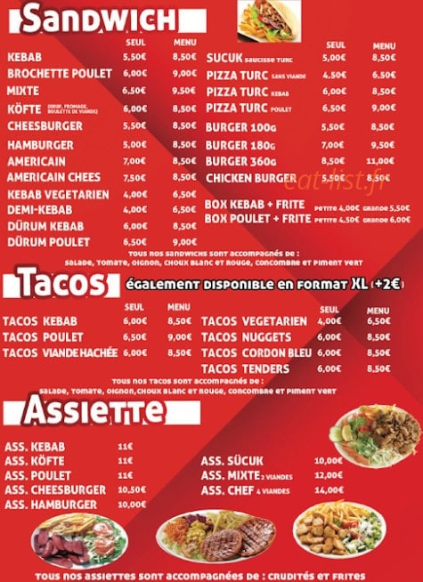 Snack de l’est — carte page 3
