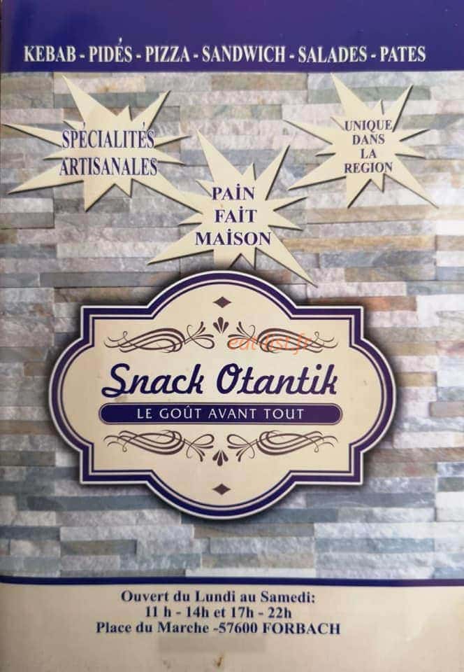 Snack Otantik — carte page 1