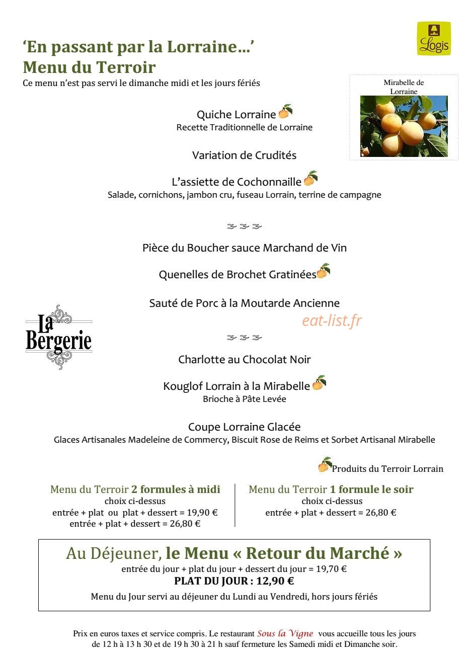 La Bergerie A Argancy Carte Menu Et Photos