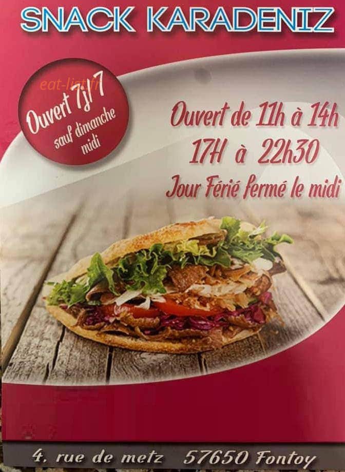 Snack Karadeniz 61 — carte page 1