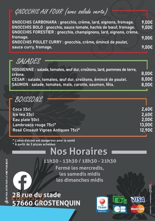 La Base Gourmande — carte page 4