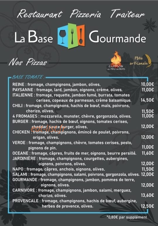 La Base Gourmande — carte page 2