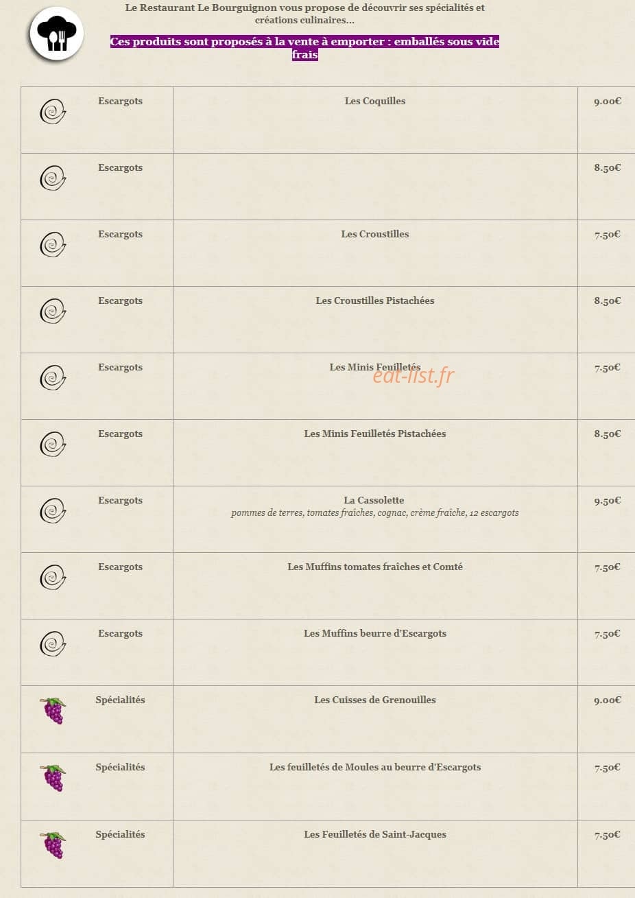 Le bourguignon — carte page 1