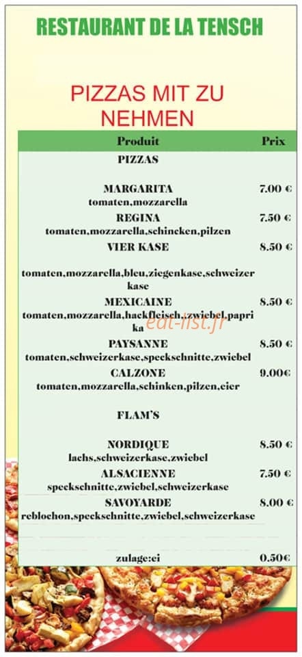 Snack de la tensch — carte page 1