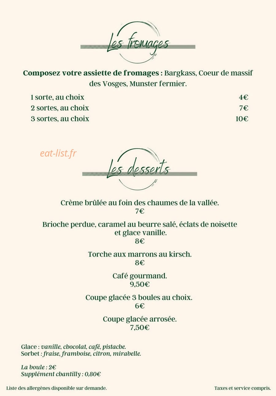 Au p'tit Munster — carte page 4
