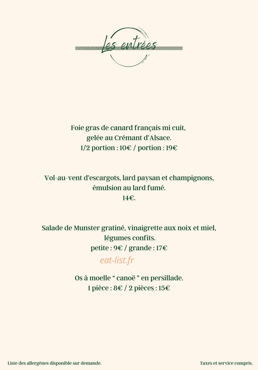 Au p'tit Munster — carte page 1