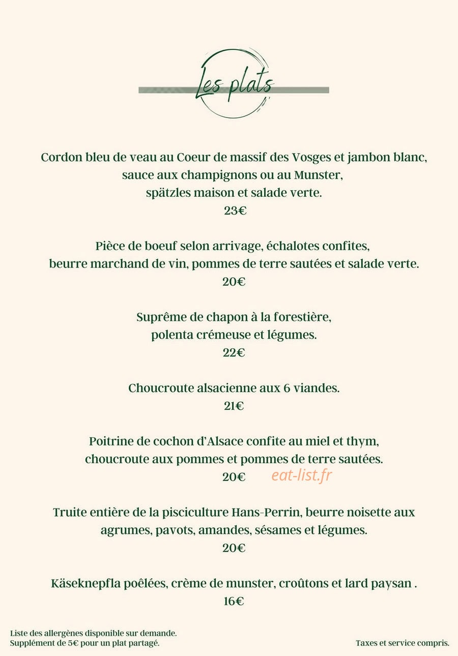 Au p'tit Munster — carte page 2