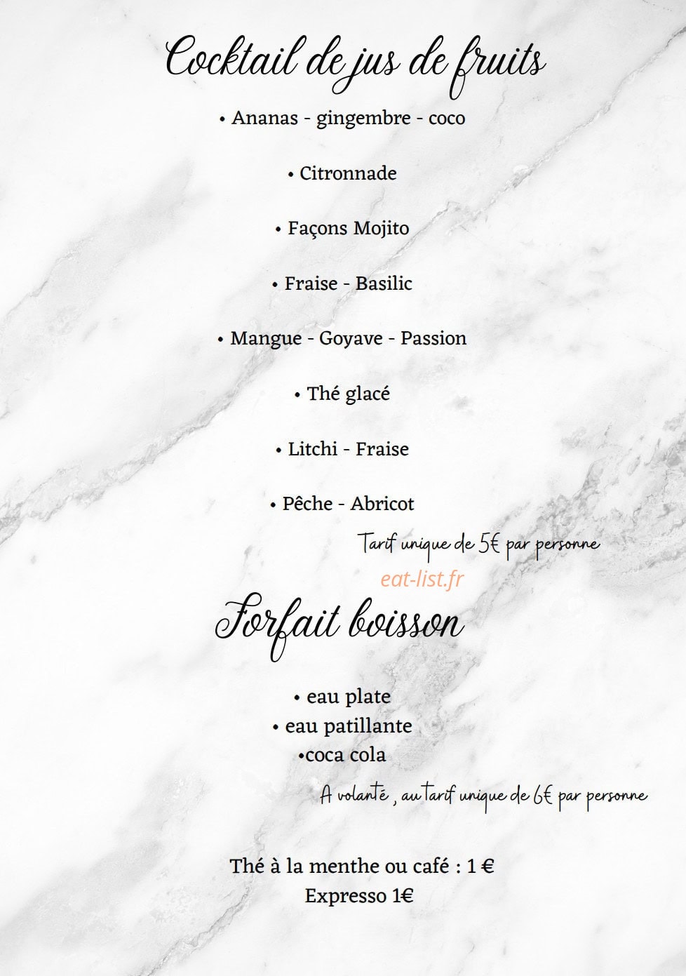 A la carte — carte page 7