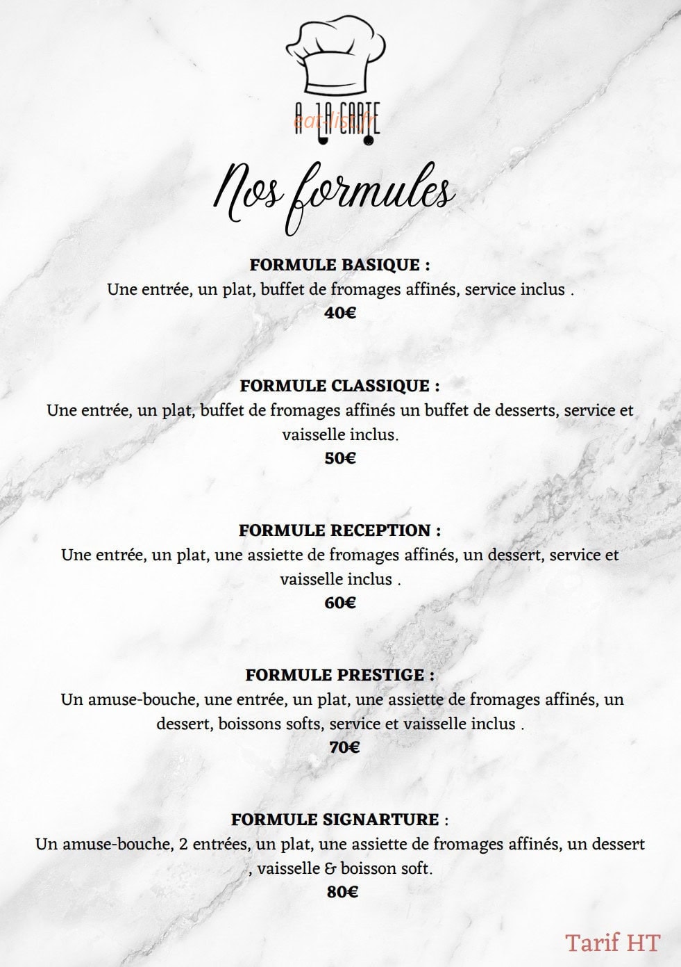 A la carte — carte page 5