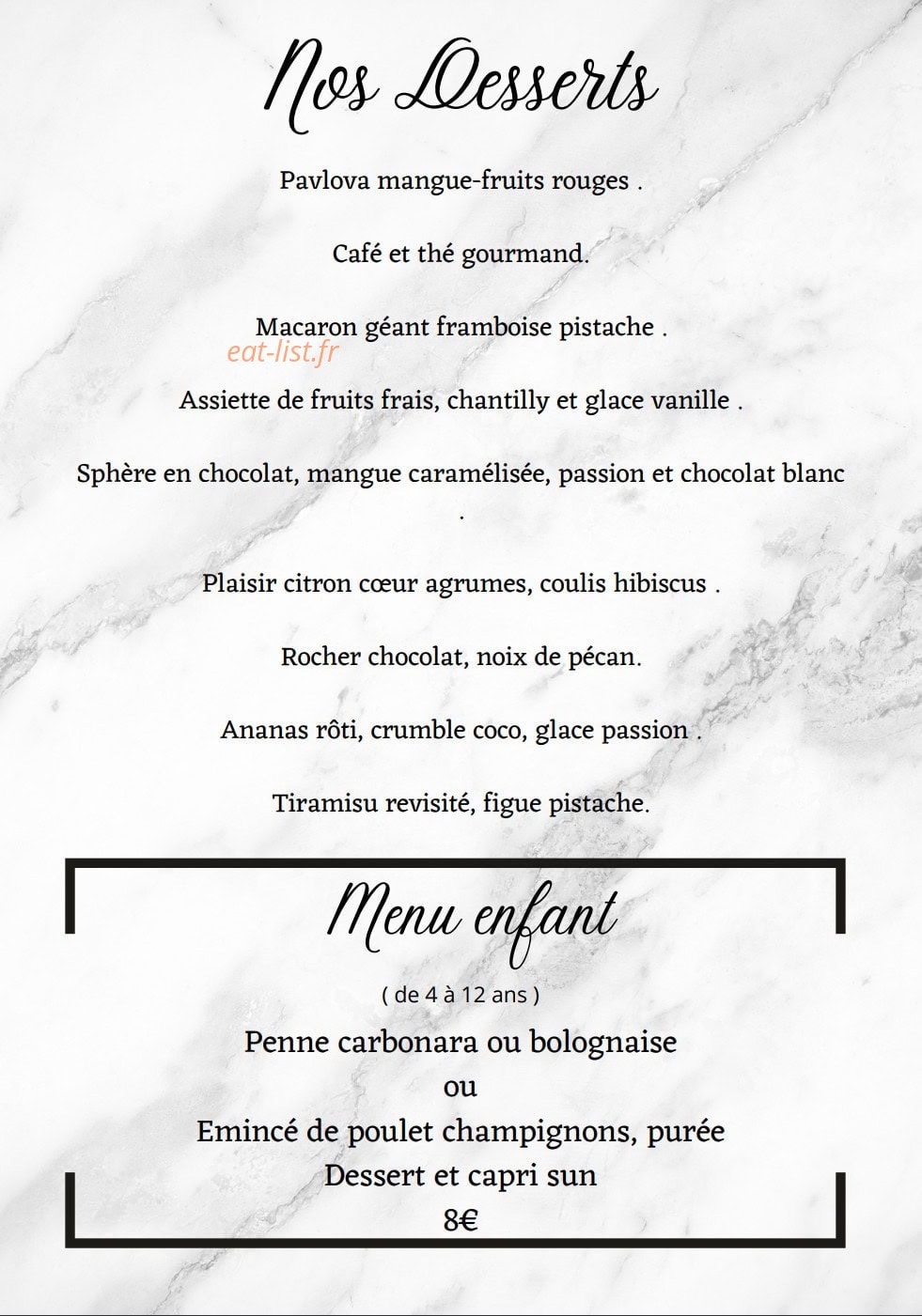 A la carte — carte page 4