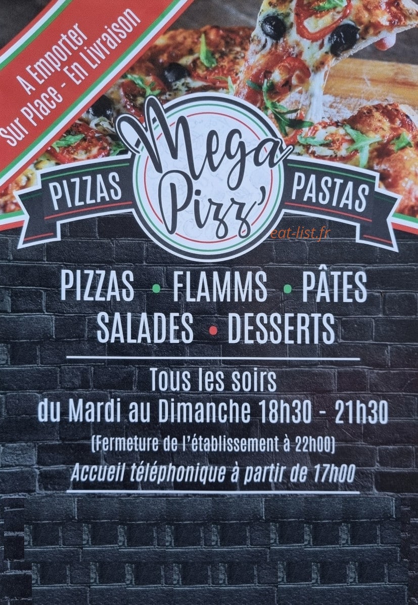 Mega Pizz' — carte page 1