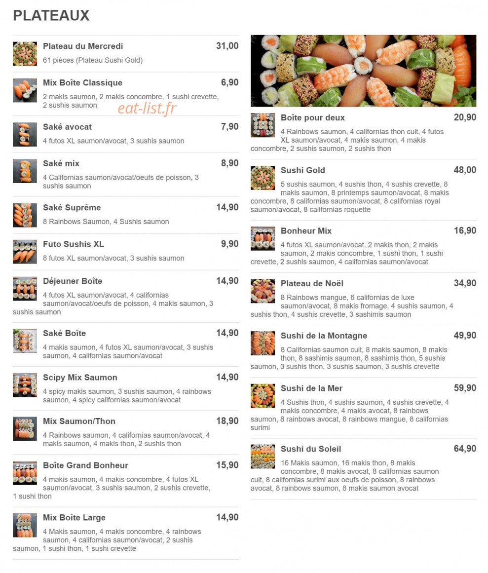 Sushi Gold — carte page 2