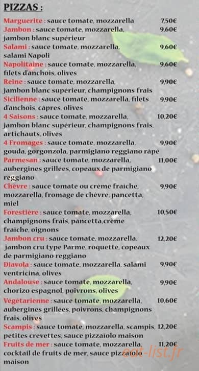 Chez Vincent — carte page 1