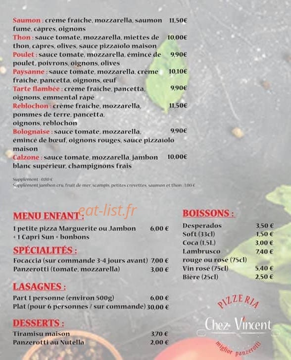 Chez Vincent — carte page 2