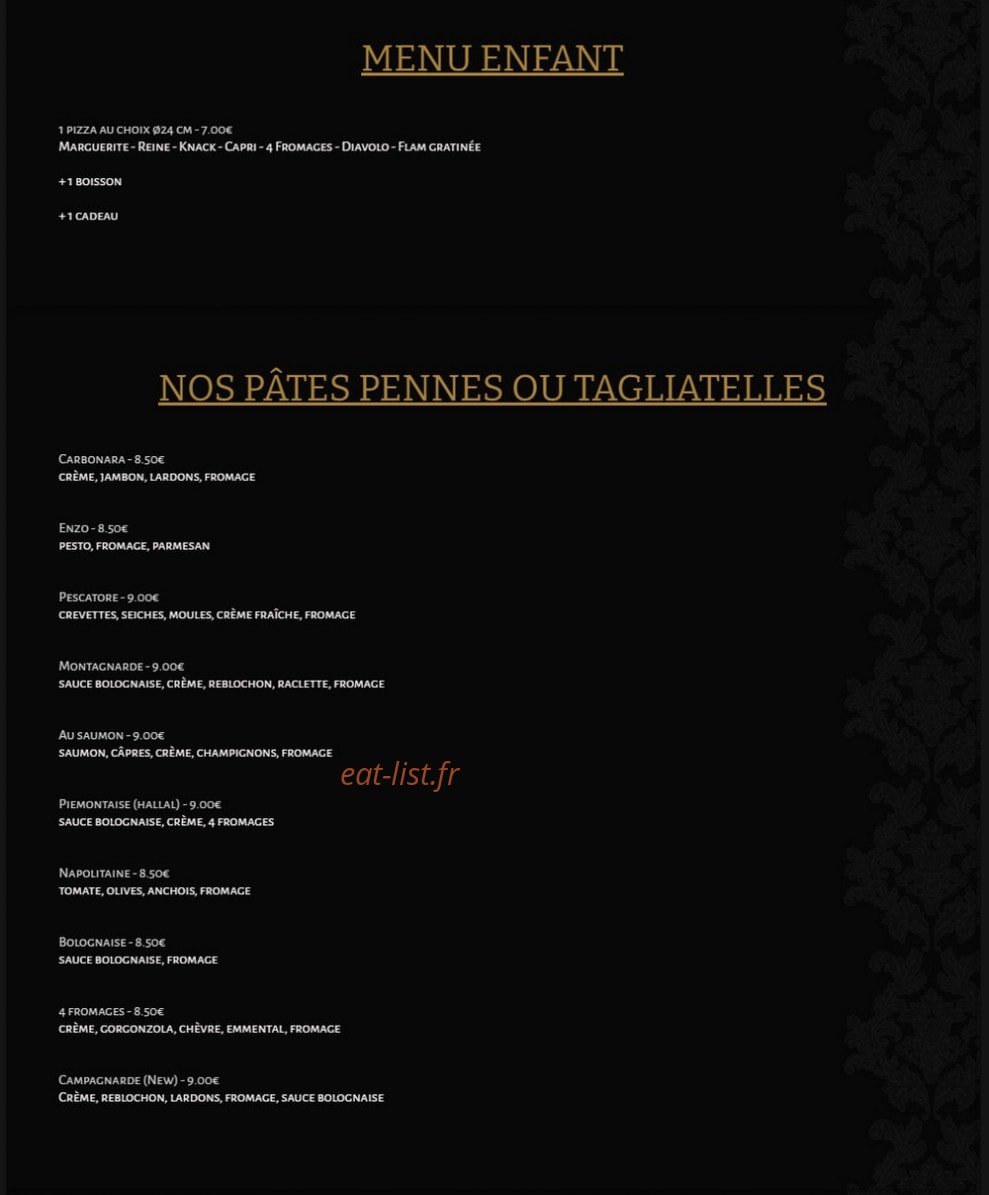 Mega pizz — carte page 4