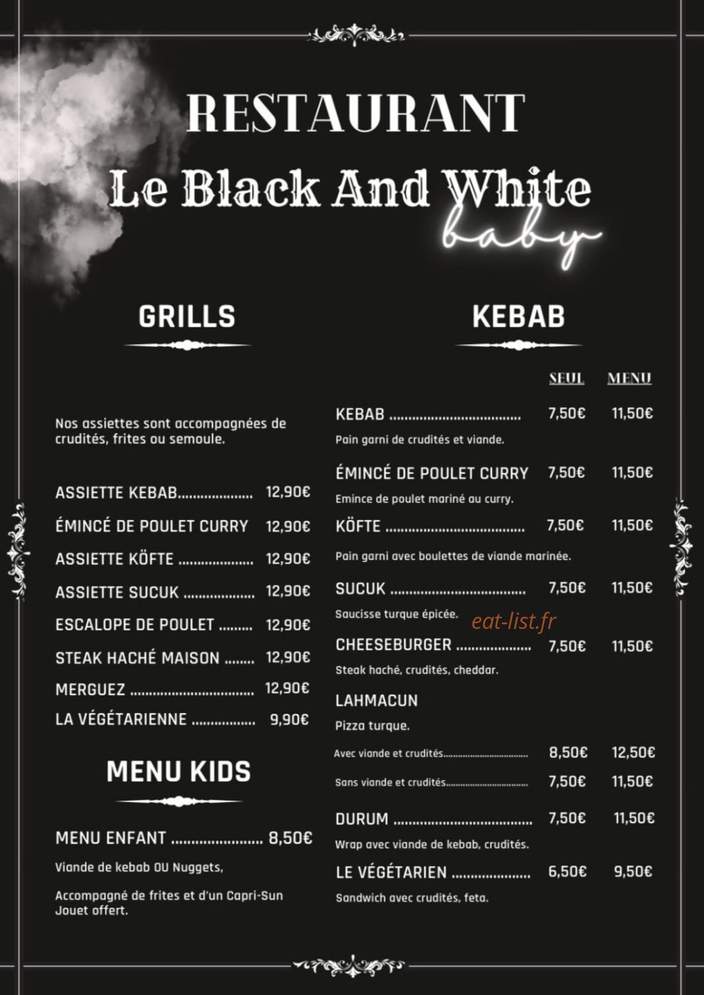 Le Black and White — carte page 1