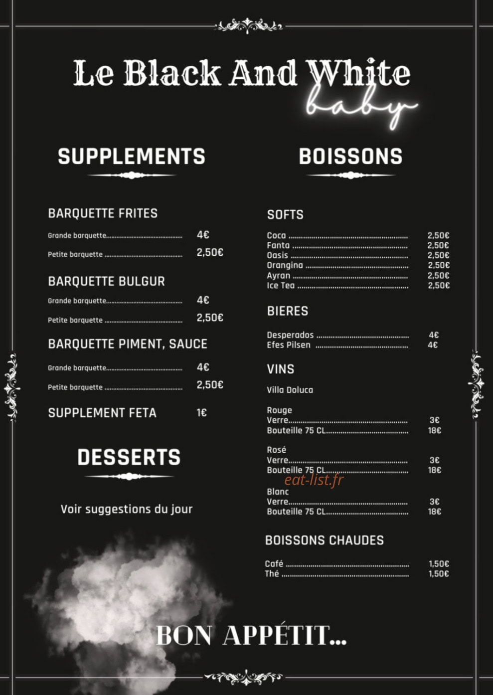Le Black and White — carte page 2