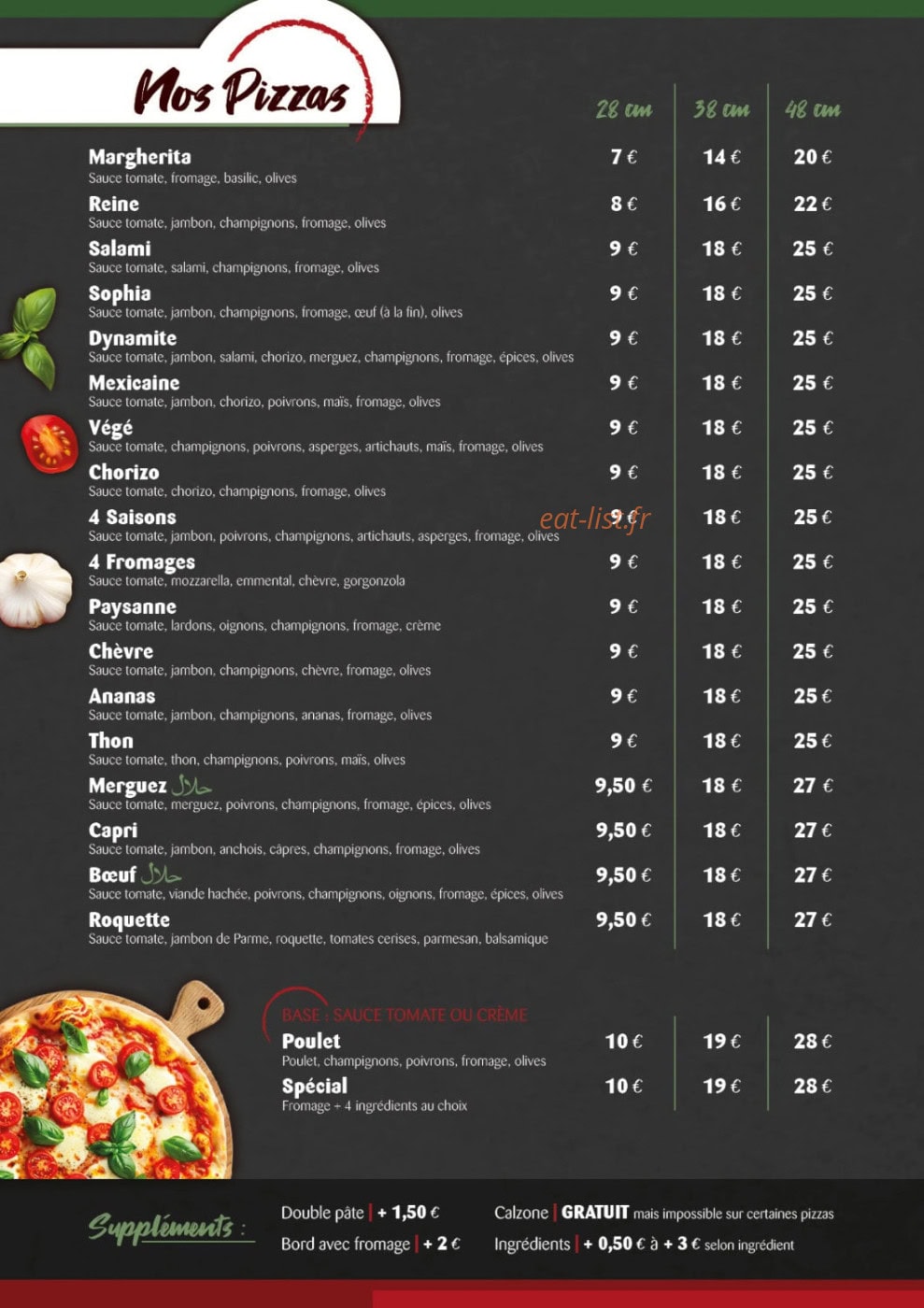 La Pizz' — carte page 1