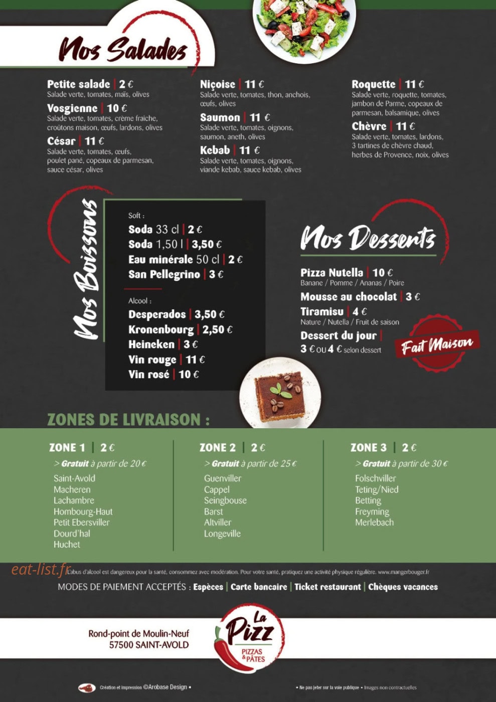 La Pizz' — carte page 3