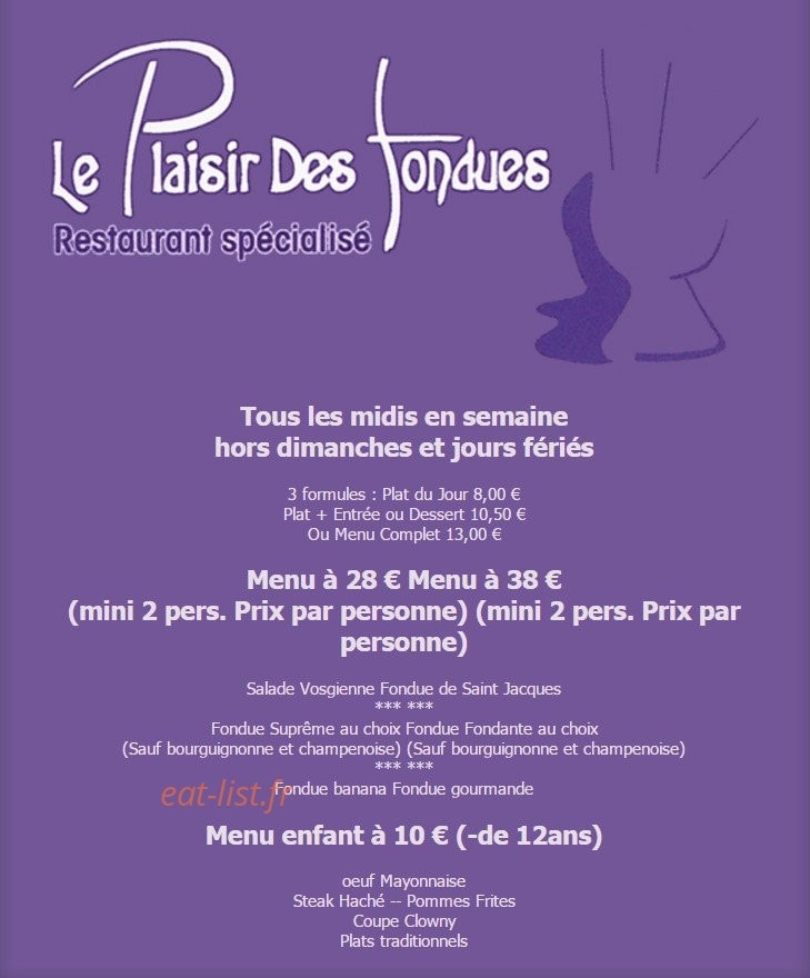 Le Plaisir des Fondues — carte page 2