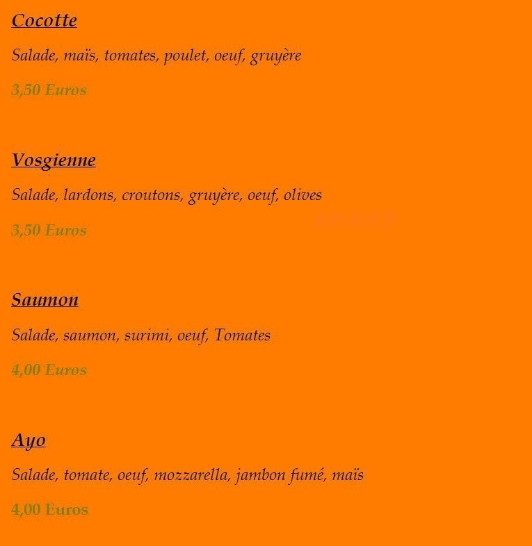 Pizz'ayo — carte page 8