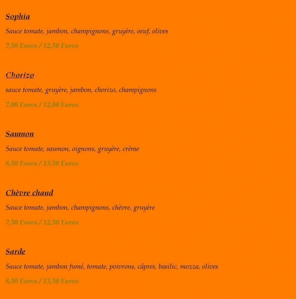 Pizz'ayo — carte page 4
