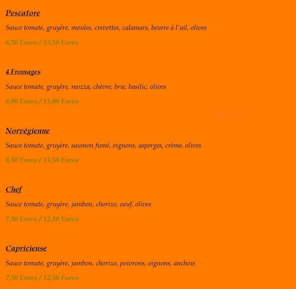 Pizz'ayo — carte page 3