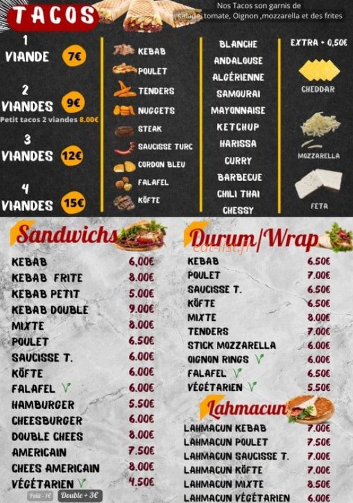 Snack Chez Ali — carte page 2