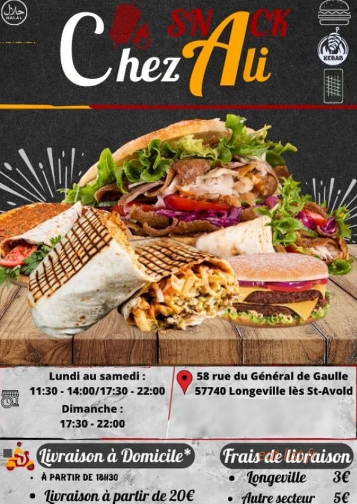 Snack Chez Ali — carte page 1
