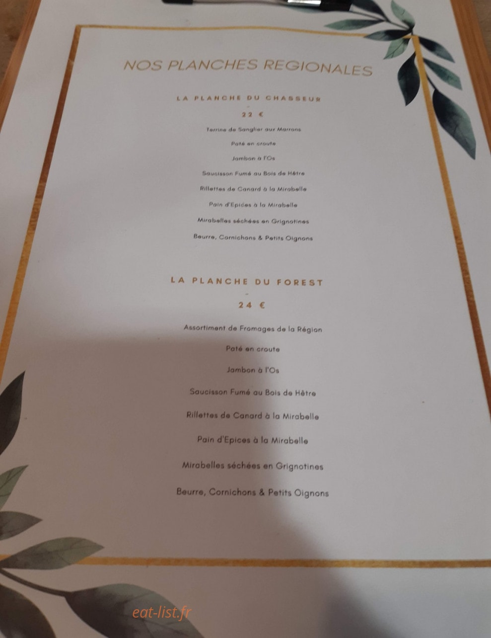 Forest Lodge — carte page 1