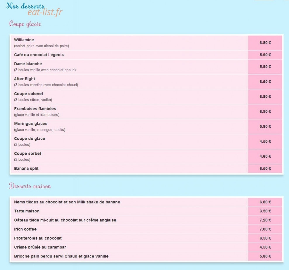 Restaurant du Bout des Canards — carte page 6