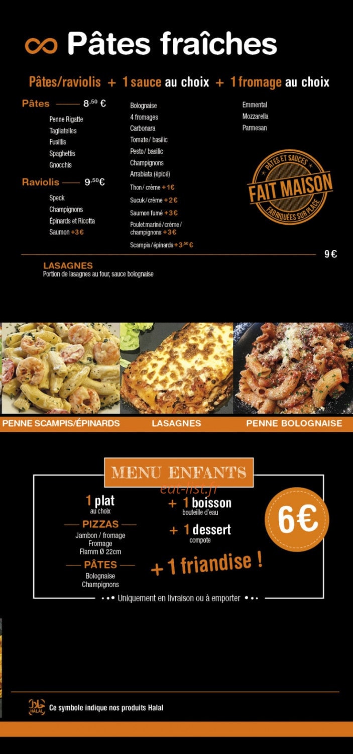 Carte et menu de The good place betting à Betting les Saint Avold — Les pâtes et menu enfant
