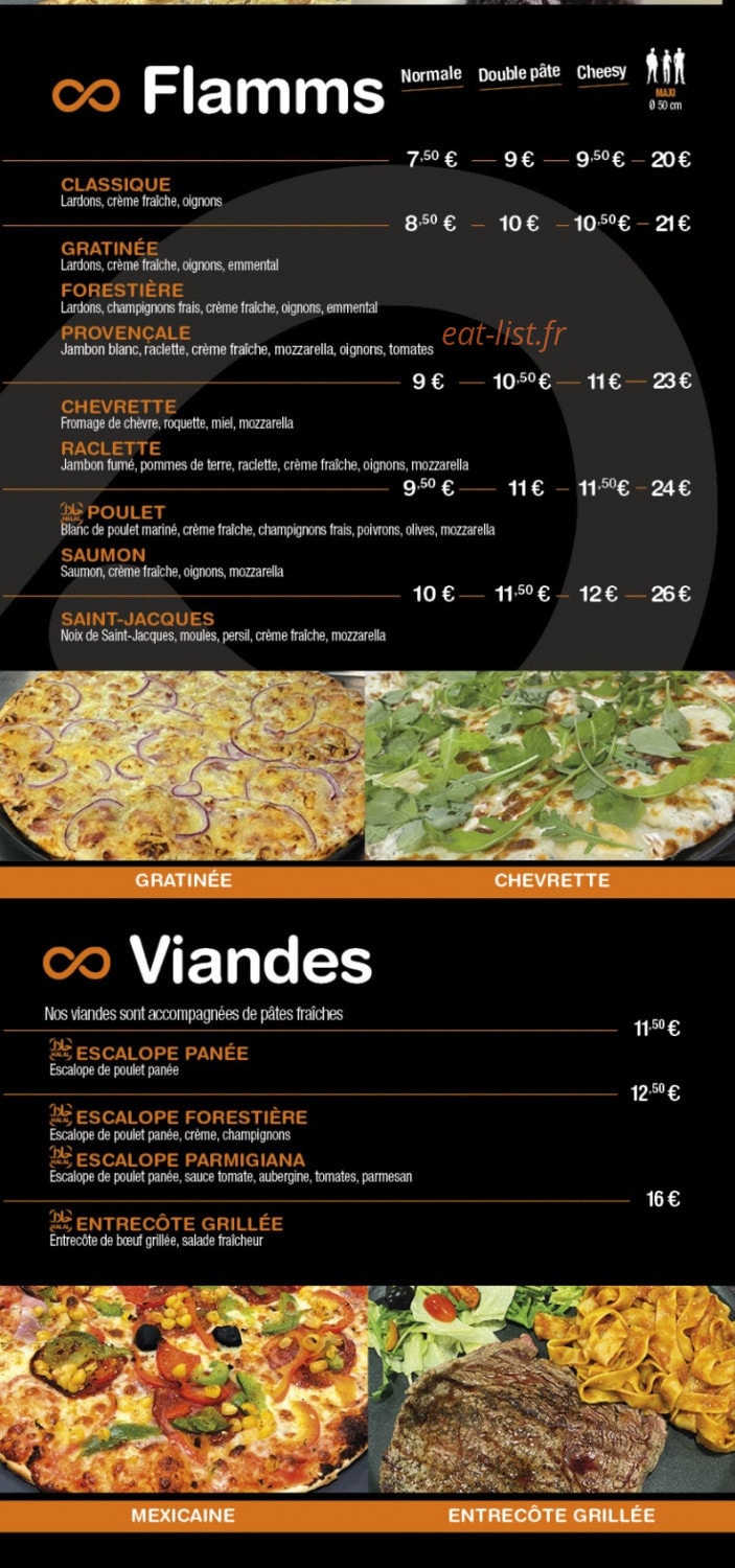 Carte et menu de The good place betting à Betting les Saint Avold — Les flamms et viandes